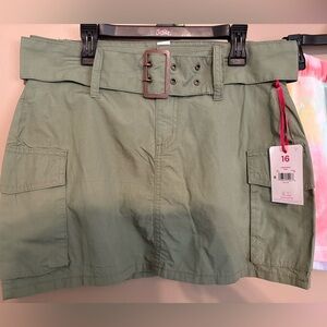 NWT Justice Cargo Skirt with Belt in Army Green Size XL (16)